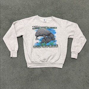 Vintage Manatees Gentle Giants Florida 90s Sweatshirt USA Made